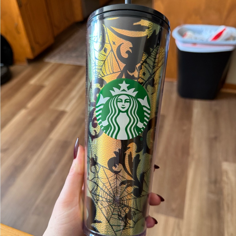 Starbucks 2021 Halloween Foil Spiders and Spider Web Design Tumbler